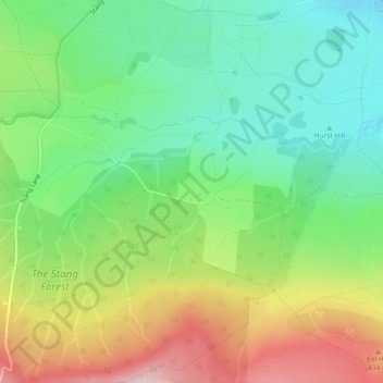 Carte topographique East Hope, altitude, relief