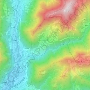 Carte topographique Nasolino, altitude, relief