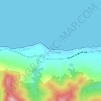 Carte topographique Azaghar, altitude, relief