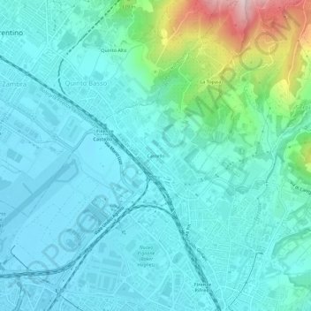Carte topographique Castello, altitude, relief