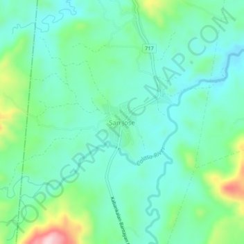 Carte topographique San Jose, altitude, relief