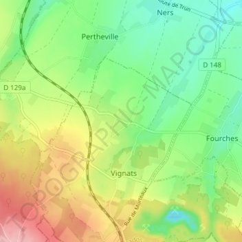 Carte topographique La Rue d'Ave, altitude, relief