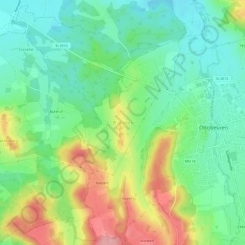 Carte topographique Brüchlins, altitude, relief
