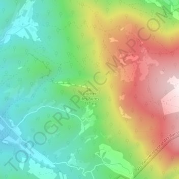 Carte topographique Rocher des Aures, altitude, relief