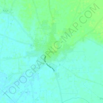 Carte topographique Mehatpur, altitude, relief