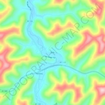 Carte topographique Drift, altitude, relief