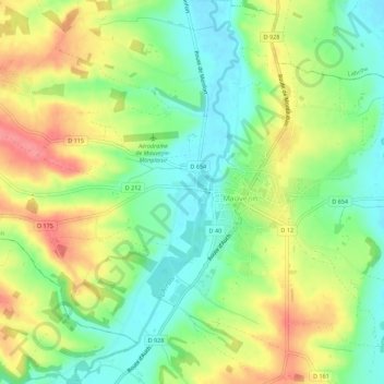 Carte topographique La Chaussée, altitude, relief