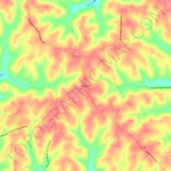 Carte topographique Kilgore, altitude, relief
