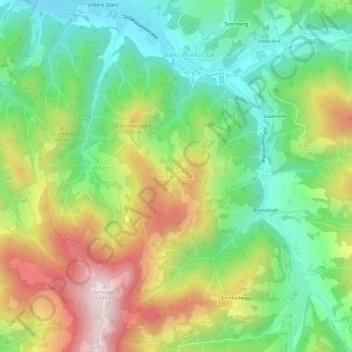 Carte topographique Hollersbach, altitude, relief