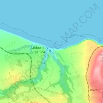 Carte topographique Old Saltburn, altitude, relief
