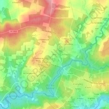 Carte topographique Moar, altitude, relief