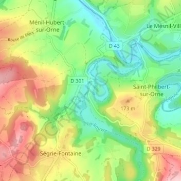 Carte topographique La Vallée, altitude, relief