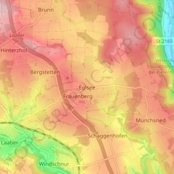 Carte topographique Eglsee, altitude, relief