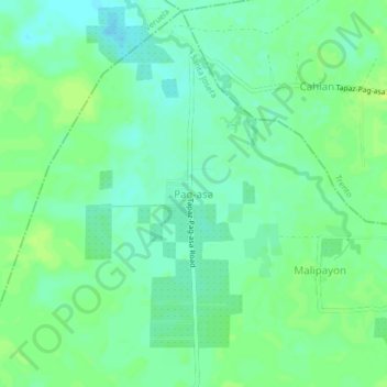 Carte topographique Pag-asa, altitude, relief