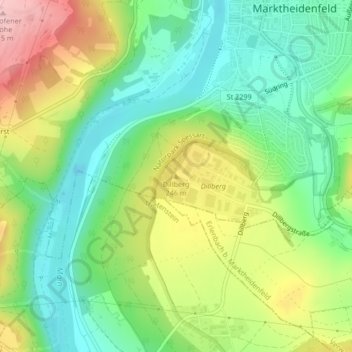 Carte topographique Dillberg, altitude, relief