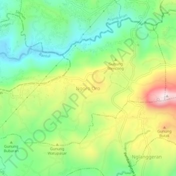 Carte topographique Ngoro Oro, altitude, relief