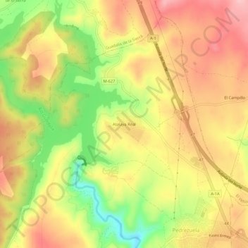 Carte topographique Atalaya Real, altitude, relief