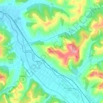 Carte topographique Vico d'Elsa, altitude, relief