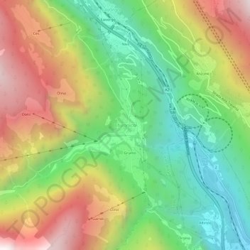 Carte topographique Chironico, altitude, relief