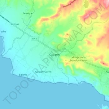 Carte topographique Cabaret, altitude, relief