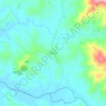 Carte topographique Befeta, altitude, relief