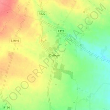 Carte topographique Oldtown, altitude, relief