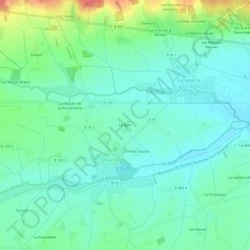 Carte topographique Le Barc, altitude, relief
