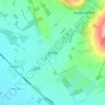 Carte topographique Burnby, altitude, relief