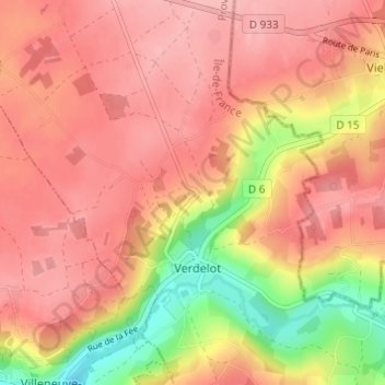 Carte topographique L'Epinoche, altitude, relief