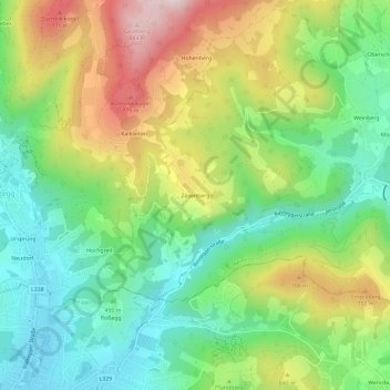 Carte topographique Zösenberg, altitude, relief