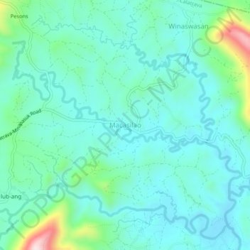 Carte topographique Macasilao, altitude, relief