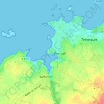 Carte topographique Mon Repos, altitude, relief