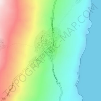 Carte topographique place, altitude, relief