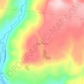 Carte topographique Loma Amarilla, altitude, relief