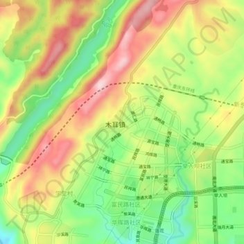 Carte topographique 新合村, altitude, relief