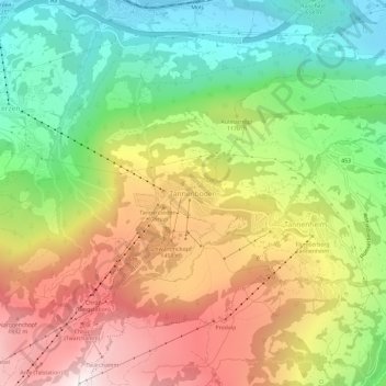 Carte topographique Tannenboden, altitude, relief