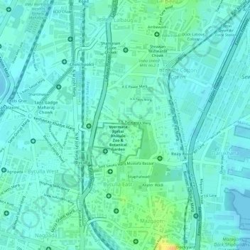 Carte topographique Garuga, altitude, relief