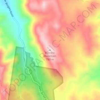 Carte topographique Everest Mountain, altitude, relief