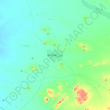 Carte topographique Biltine, altitude, relief