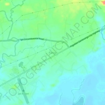 Carte topographique Pangi, altitude, relief