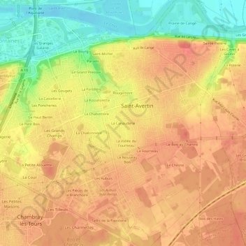Carte topographique La Canauderie, altitude, relief