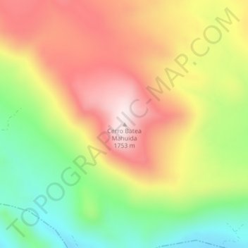 Carte topographique Cerro Batea Mahuida, altitude, relief