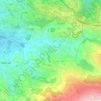 Carte topographique Wadi Chahrour, altitude, relief