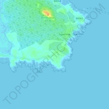 Carte topographique Heanish, altitude, relief