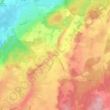 Carte topographique Drößling, altitude, relief