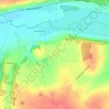 Carte topographique Les Moreaux, altitude, relief