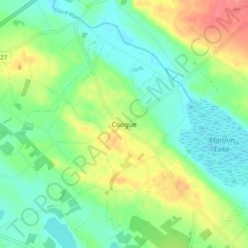 Carte topographique Coogue, altitude, relief