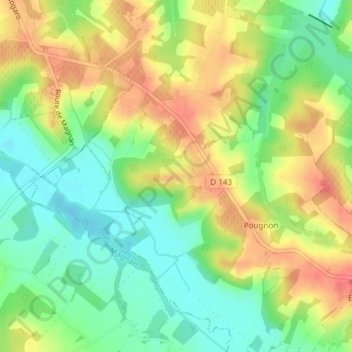 Carte topographique Izaute, altitude, relief