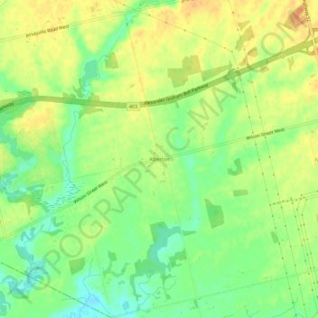 Carte topographique Alberton, altitude, relief