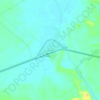 Carte topographique Kavas, altitude, relief